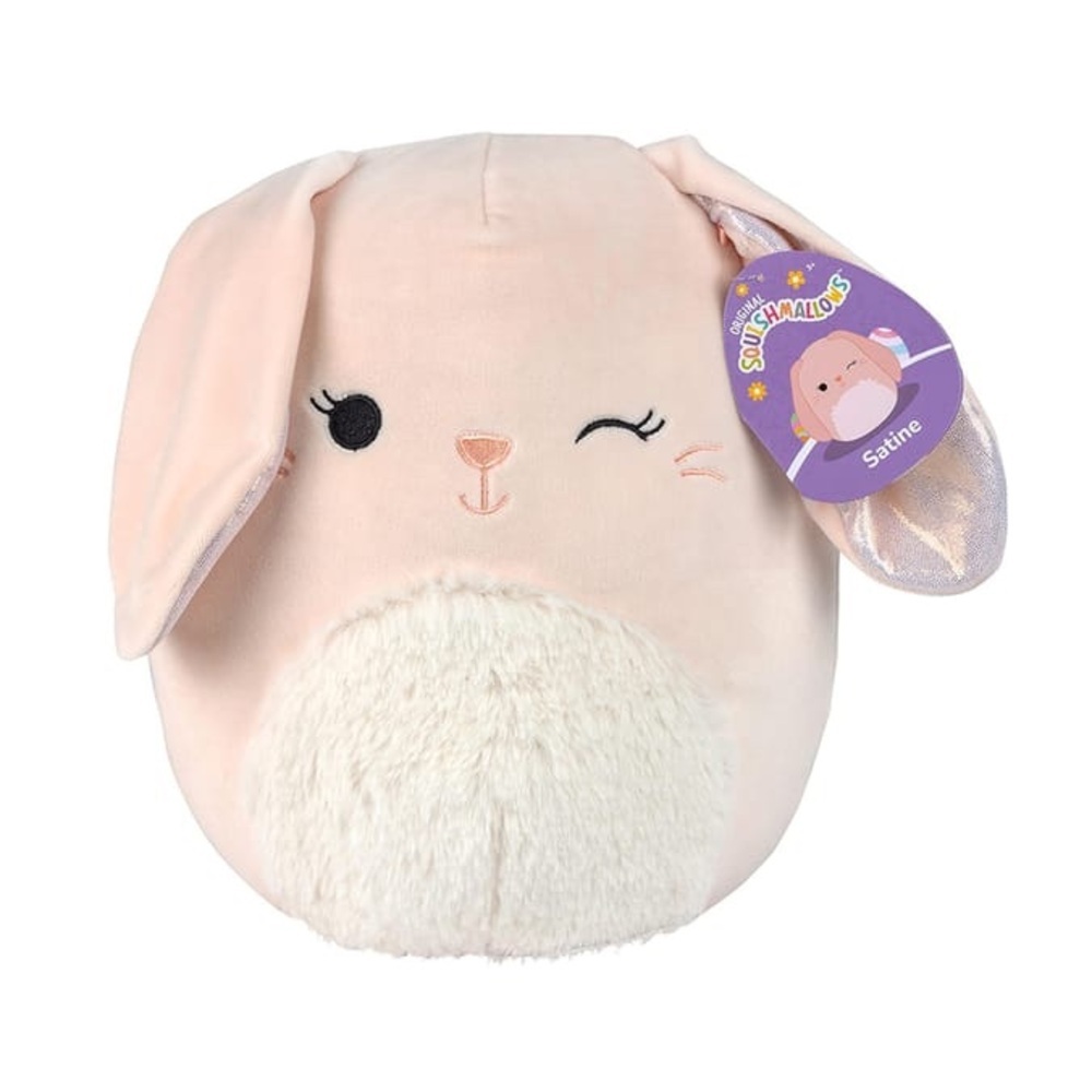 NWT   🐰 8" SATINE the Peach BUNNY Rabbit w/ FUZZY tummy -Easter Spring